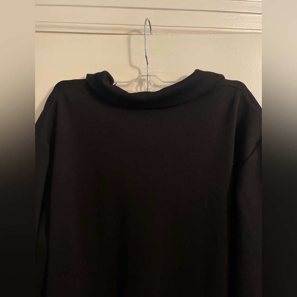 NWT Susan Graver Black Long Sleeve Collar Shift Dress Size Extra Large - Picture 6 of 7